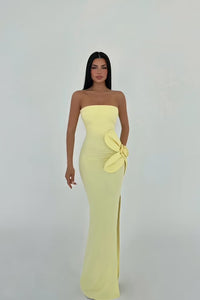FLORA DRESS - BUTTERCREAM/WHITE