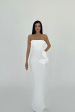 Load image into Gallery viewer, FLORA DRESS - BUTTERCREAM/WHITE
